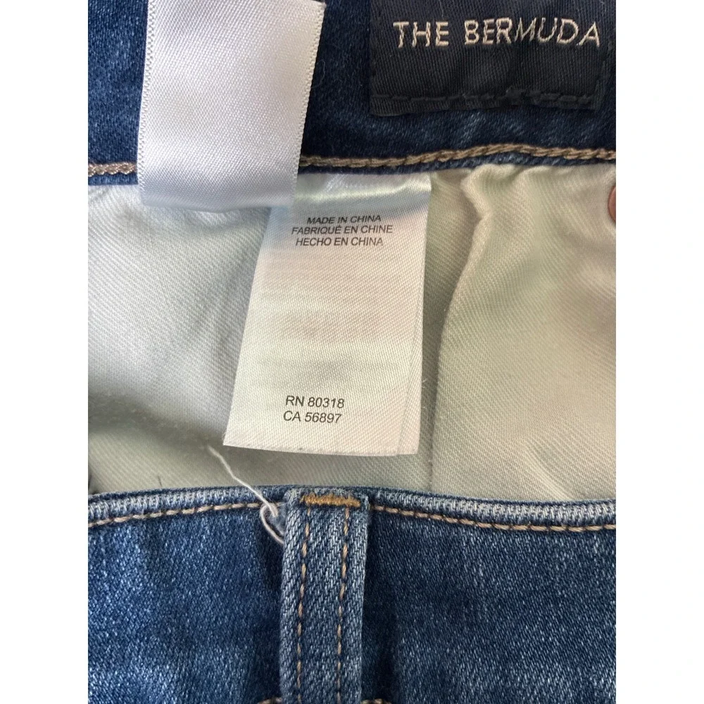Lucky Brand Bermuda Dark Wash Denim Shorts Womens 4 27 Blue Stretch Knee Length